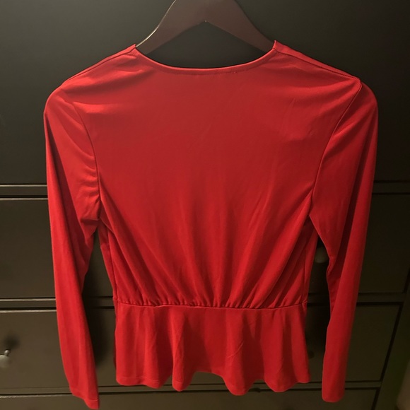Red peplum blouse (size:S) - Picture 2 of 4
